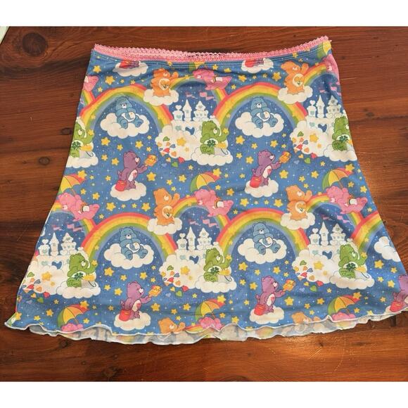 Dolls Kill Brand Care Bears Mesh Mini Skirt Size Small NWOT - Picture 7 of 7